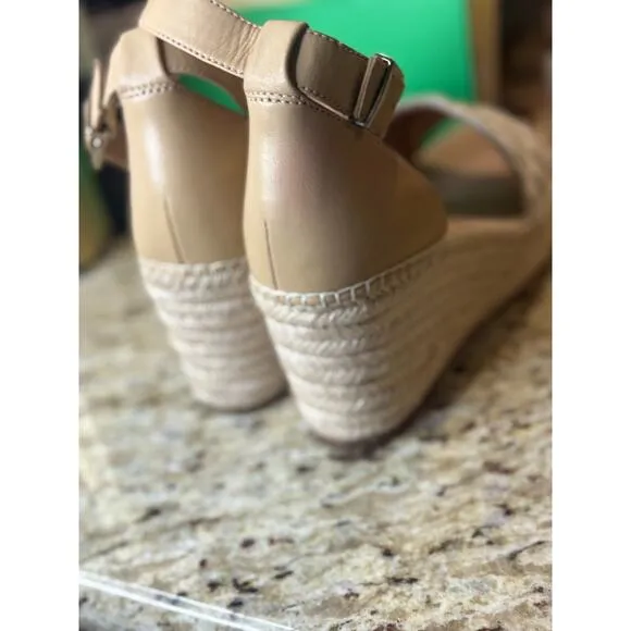 Nordstrom Women's Espadrille Platform Wedge Sandal Shoes Ankle Strap Cream 9