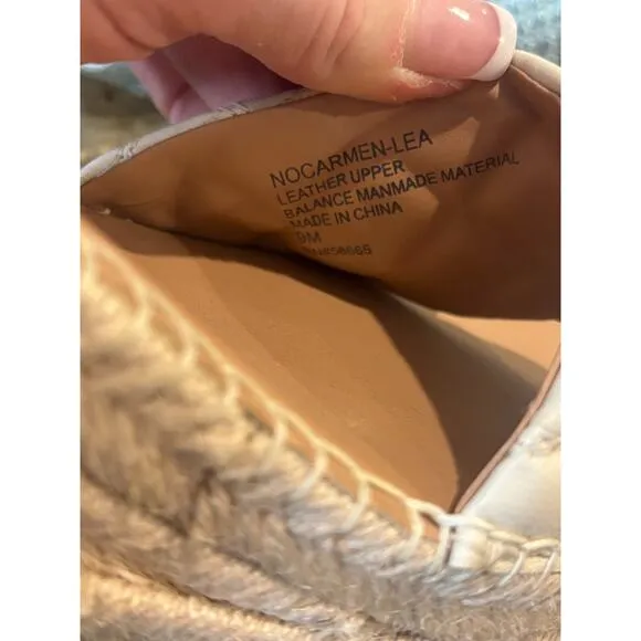 Nordstrom Women's Espadrille Platform Wedge Sandal Shoes Ankle Strap Cream 9