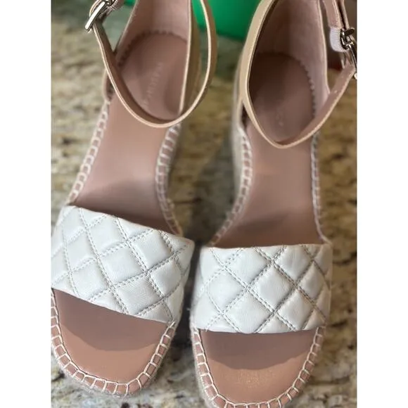Nordstrom Women's Espadrille Platform Wedge Sandal Shoes Ankle Strap Cream 9