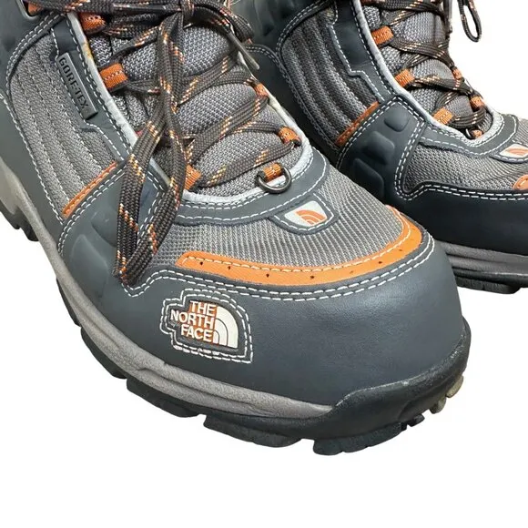 North Face RARE Y2K Primaloft X-2 GoreTex Mens Hiking Boots Size 10 Grey Orange