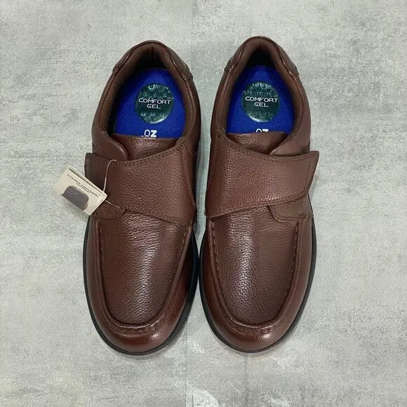 NUNN BUSH Brown Tumble Cam-Strap Moc-Toe Lightweig