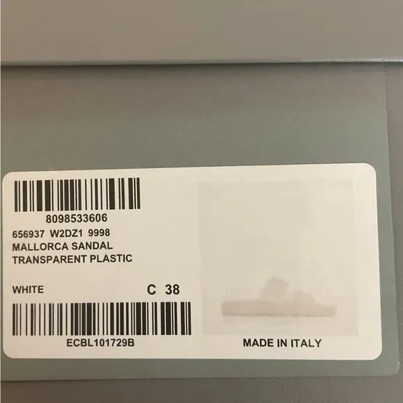 NW originally Box Made in Italy Balenciaga White Sandals. Size C 38. USA size 8