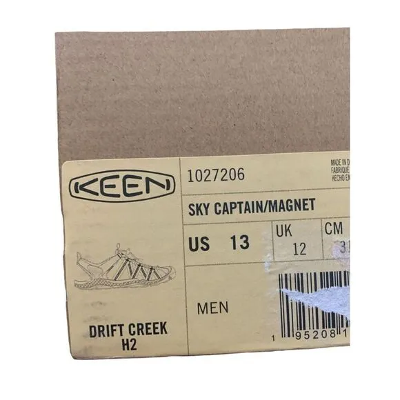 NWB KEEN Mens Sz 13 Drift Creek H2 Closed Toe Water Sport Sandals Sky Captain/Ma