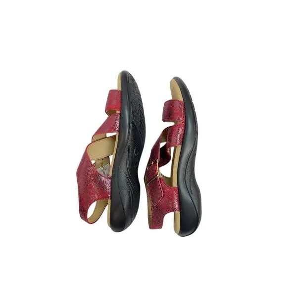 NWB! SAS Women's Laguna Flat Sandals, Cabernet, 5 M
