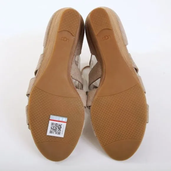 NWB UGG Yasmin Snake Caged Wedge Sandals