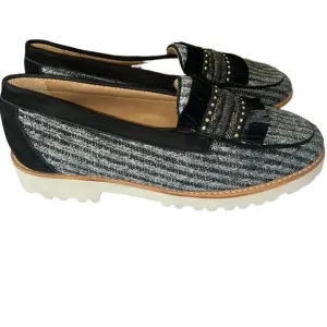 NWIB Weejuns Whitney 90s Raffia Preppy Tweed Loafers Size 8.5