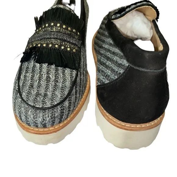 NWIB Weejuns Whitney 90s Raffia Preppy Tweed Loafers Size 8.5