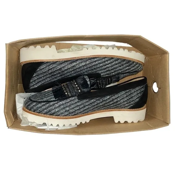 NWIB Weejuns Whitney 90s Raffia Preppy Tweed Loafers Size 8.5