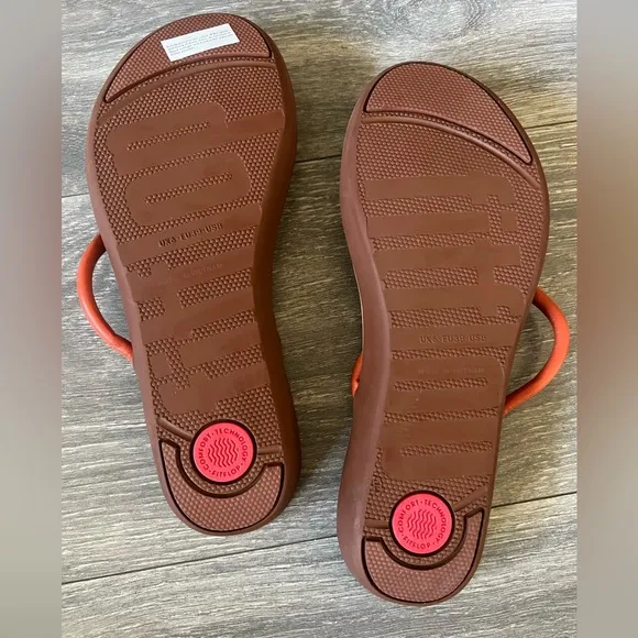 NWOB! FitFlop Tiera Swirl Knot Gladiator T-Strap Sandal in a Terracotta Orange 8