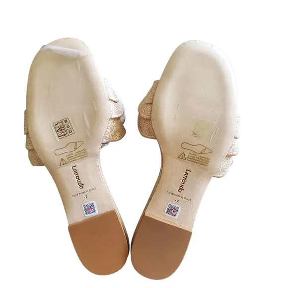 NWOB Larroude Ivy Ruffle Slide Sandals (7)