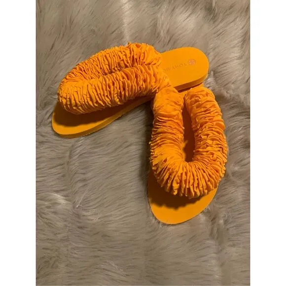 NWOB Tory Burch Women’s Yo Yo Squash Orange Flip Flops Sandals Size 9