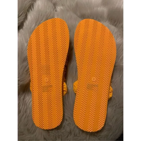 NWOB Tory Burch Women’s Yo Yo Squash Orange Flip Flops Sandals Size 9
