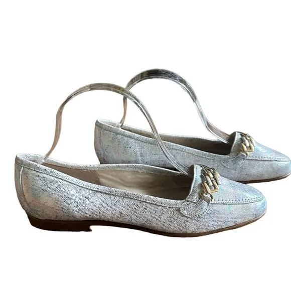 NWOB AMALFI BY RANGONI Oste Leather Slip On Loafers In Multi