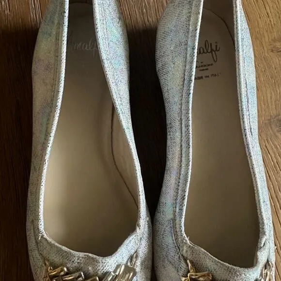 NWOB AMALFI BY RANGONI Oste Leather Slip On Loafers In Multi