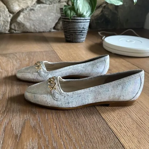 NWOB AMALFI BY RANGONI Oste Leather Slip On Loafers In Multi