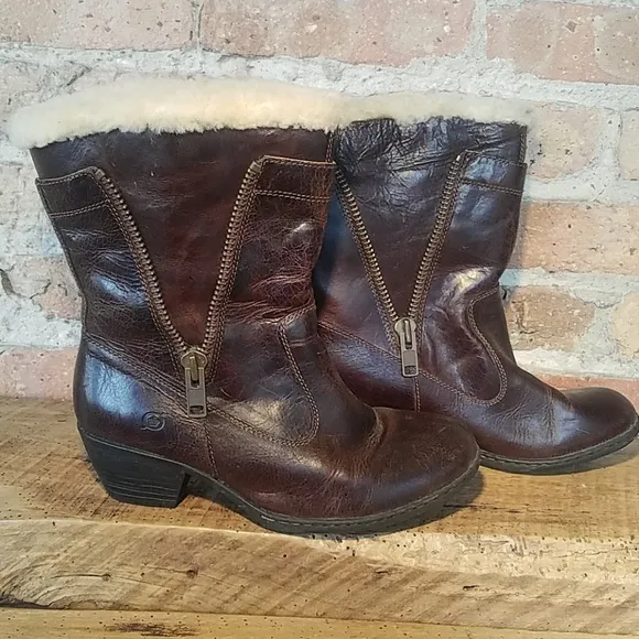 NWOT - Born Danila Leather Shearling Boots - 9.5