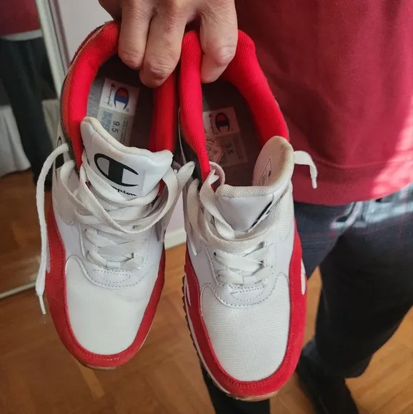 NWOT Champions retro red and white sneakers