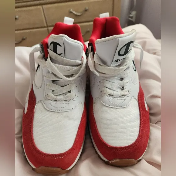 NWOT Champions retro red and white sneakers