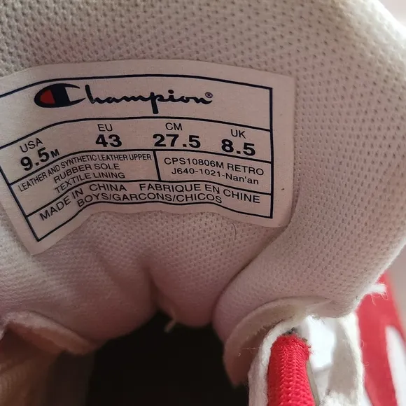 NWOT Champions retro red and white sneakers