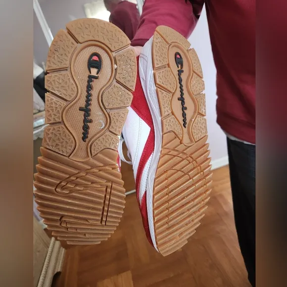 NWOT Champions retro red and white sneakers