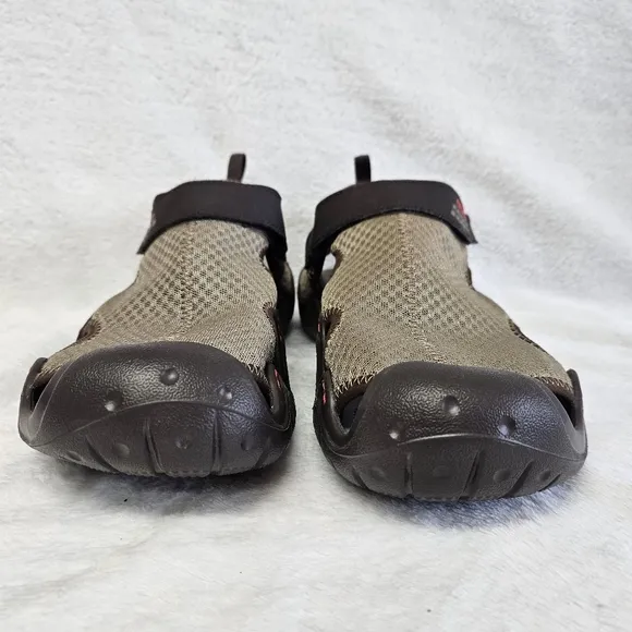NWOT Crocs Swiftwater Water Shoes Deck Sandals Mesh Slip-On Men's Black Fishing
