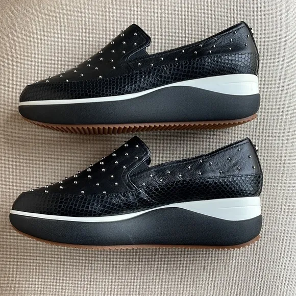 NWOT DONALD PLINER LIZZEE COMFY SLIP ON STUDDED PLATFORM LEATHER SHOES SIZE 8M
