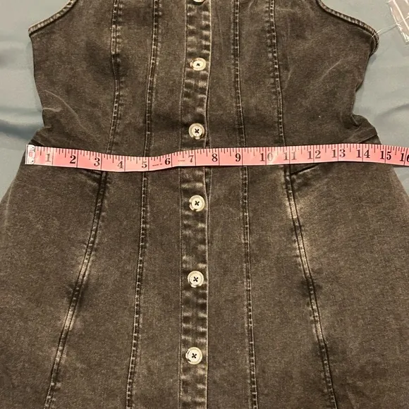 NWOT FREE PEOPLE  Gimme More Mini Dress - Gray Skies Wash size S