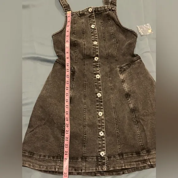 NWOT FREE PEOPLE  Gimme More Mini Dress - Gray Skies Wash size S