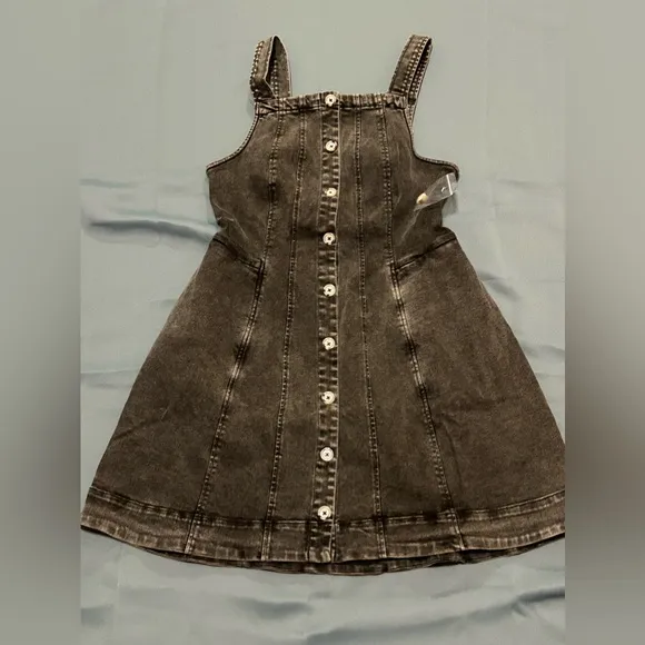 NWOT FREE PEOPLE  Gimme More Mini Dress - Gray Skies Wash size S