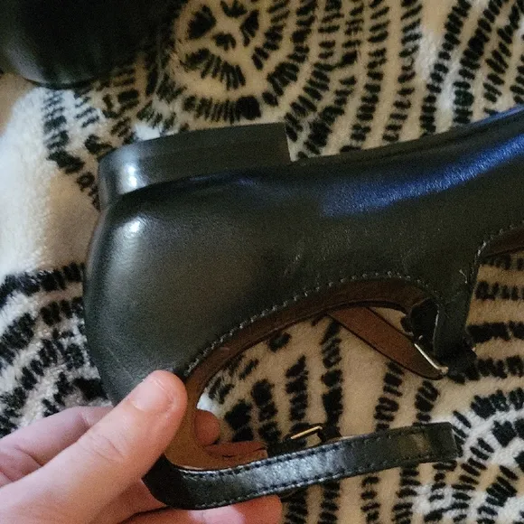 NWOT Frye Black Leather Slingback Mary Jane Flats