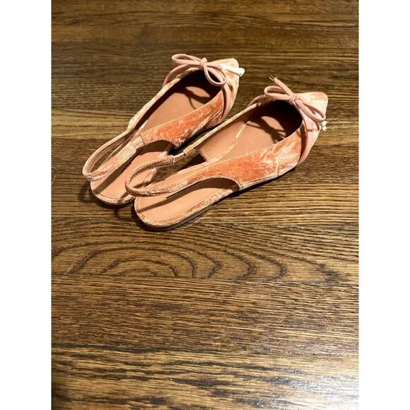 NWOT Intentionally Blank Velvet Slingback Pointed Flats Pink Women's Size 9