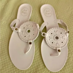 NWOT - Jack Rogers White Georgica Jellies Sandals