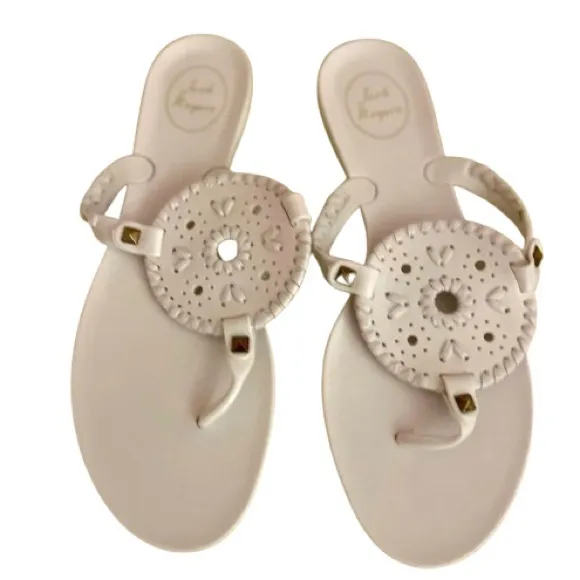 NWOT - Jack Rogers White Georgica Jellies Sandals