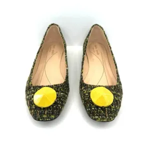NWOT Kate Spade tweed coin women’s square toe flats shoes.