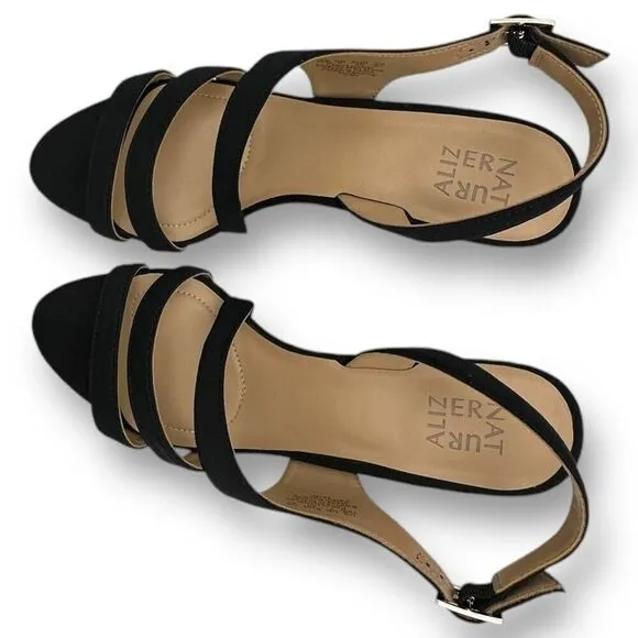 NWOT Naturalizer Womens Taimi Dress Strappy Slingback Sandals Black Size 10W