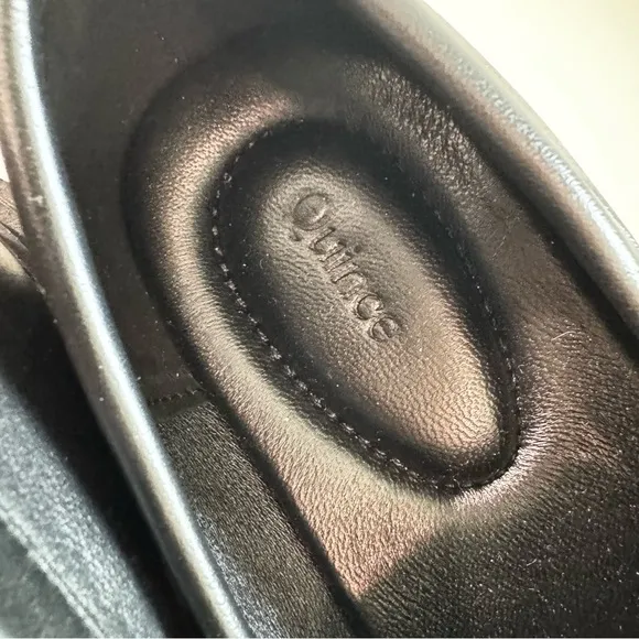 NWOT Quince Black Italian Leather Lug Sole Loafers Size 7.5