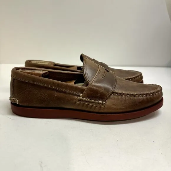 NWOT Rancourt &amp; Co. Pinch Penny Loafer Moc Brown Handsewn in USA 8 Wide EE
