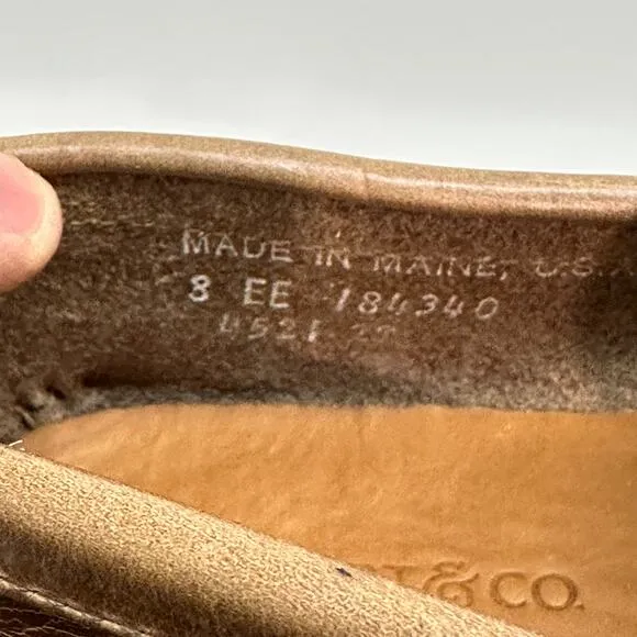 NWOT Rancourt &amp; Co. Pinch Penny Loafer Moc Brown Handsewn in USA 8 Wide EE