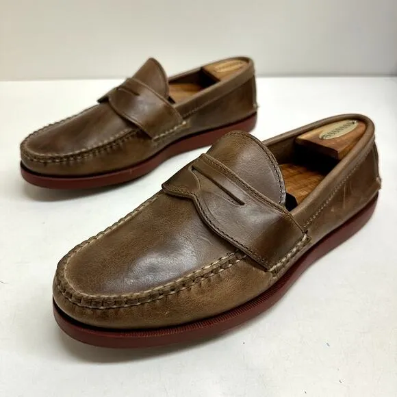 NWOT Rancourt &amp; Co. Pinch Penny Loafer Moc Brown Handsewn in USA 8 Wide EE