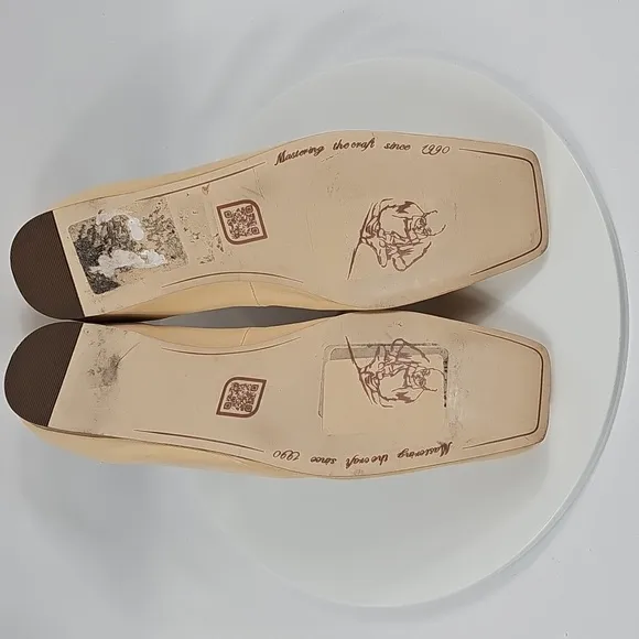 NWOT Sarto Flexa Amaya Ballet Flats Slip-On Square Toe Leather Italy Beige 10