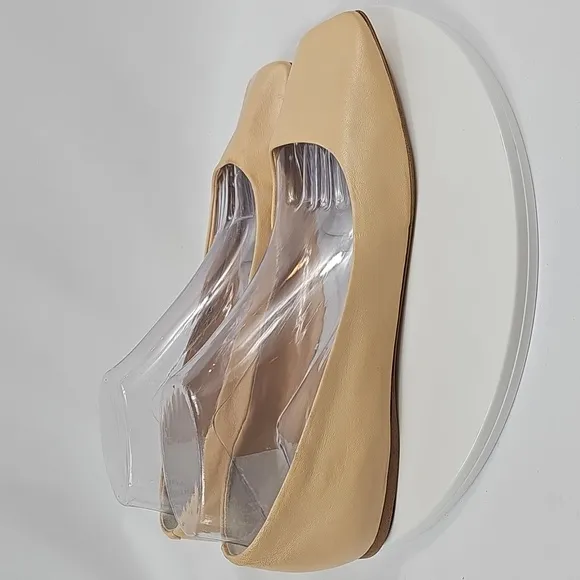 NWOT Sarto Flexa Amaya Ballet Flats Slip-On Square Toe Leather Italy Beige 10