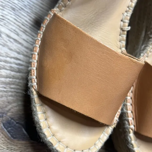 NWOT Soludos Minorca Brown Leather Espadrille Platform Sandals Size 7