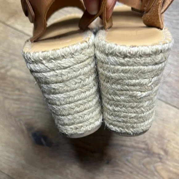 NWOT Soludos Minorca Brown Leather Espadrille Platform Sandals Size 7