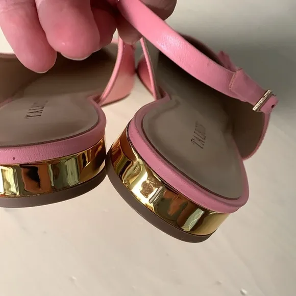 NWOT Talbots Jackie Kennedy Style Pink Bow Leather Slingback Flats size 8.5 M