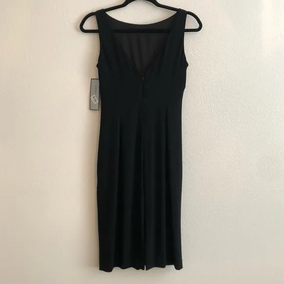 NWT Anne Klein Black Dress With Jeweled Accent
