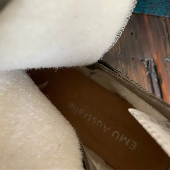 NWT Anthropologie Emu Australia Gray Ankle Boots Shearling Wool Lined Bo…