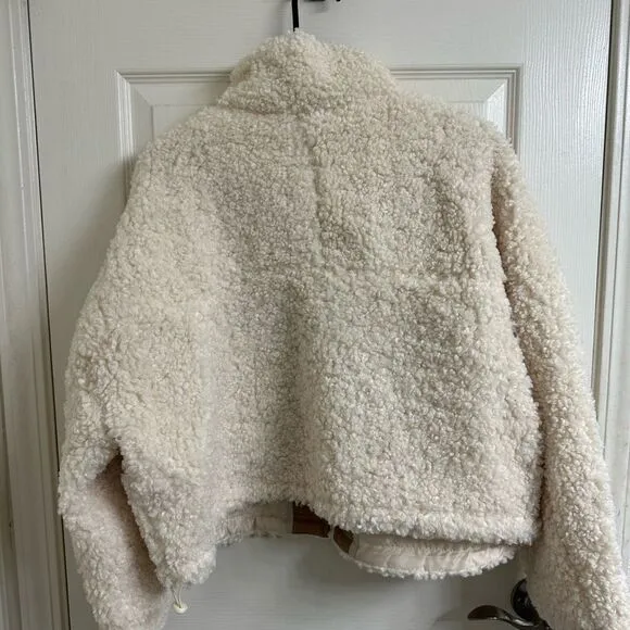 💼NWT Blank NYC Faux Shearling with Faux Leather Trim Bomber Jacket