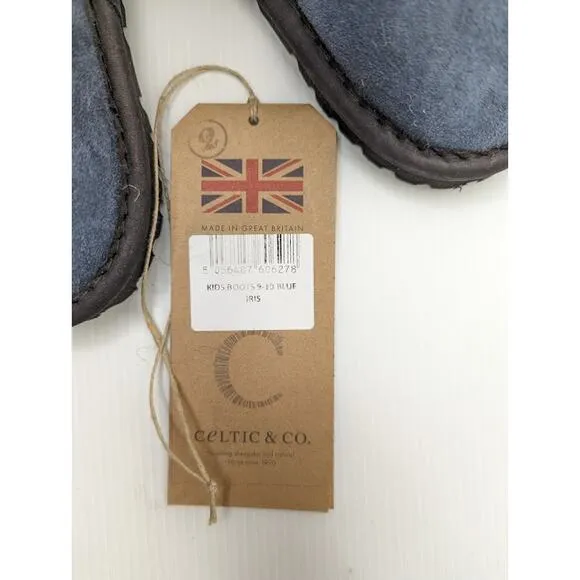 NWT Celtic and Co. Toddler sheepskin boots navy blue little kid 9 - 10