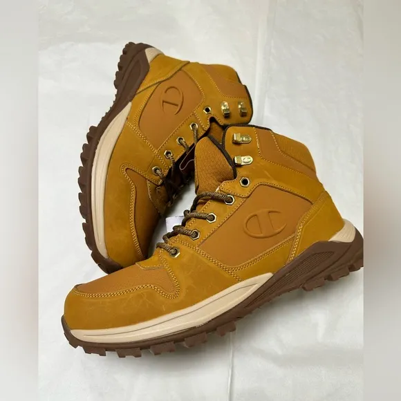 NWT; Champion Expo Rogue Men's Lace up Boots Wheat Gum♾️ Leather Hiking Boots
