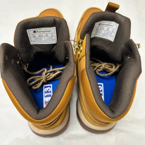 NWT; Champion Expo Rogue Men's Lace up Boots Wheat Gum♾️ Leather Hiking Boots